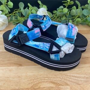 Guess Multicolor Tie-Dye Platform Sandals